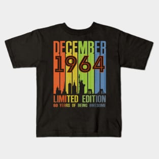 December 1964 60 Years Of Being Awesome Limited Edition Kids T-Shirt